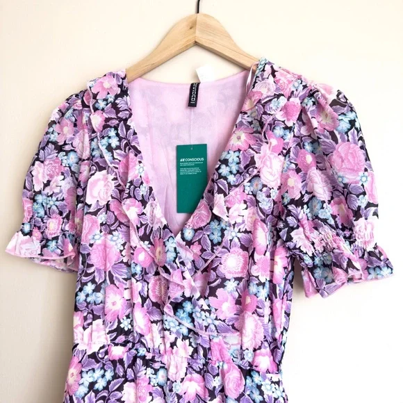 H&M Floral Ruffle Mini Dress - Picture 9 of 16